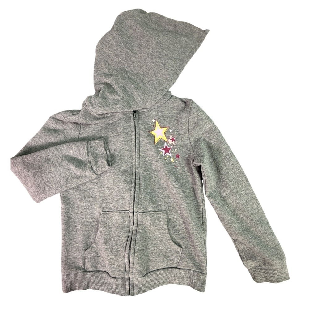 Girls Gray Dinosaur Pastel Spikes Hoodie Jacket Size 6X